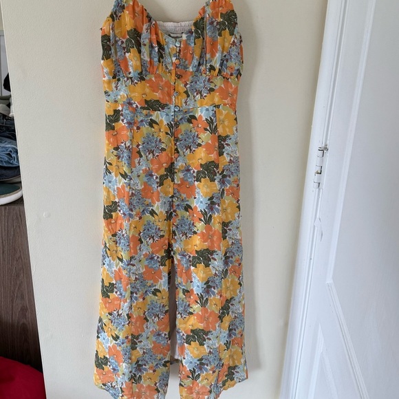 Abercrombie & Fitch Yellow Floral Midi Dress - Picture 7 of 7